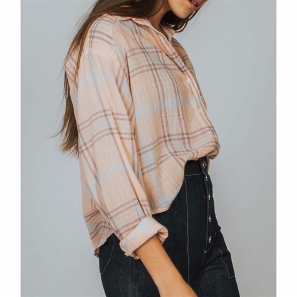 Free People Cutie Plaid Button Down Shirt Small - Picture 2 of 8